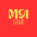 M91 Game featured banner showing a smartphone with colorful game icons and welcome bonus offer