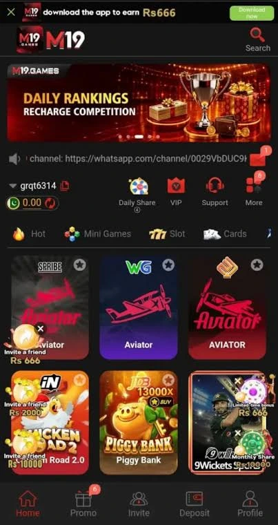 M19 Game slot reels with high jackpot prizes.