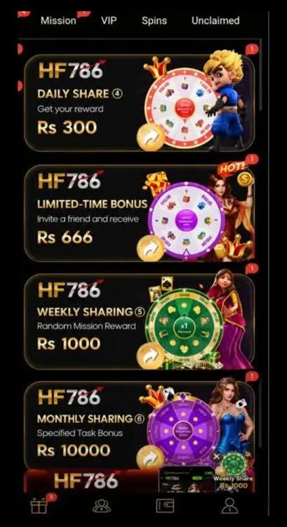 Colourful banner advertising HF786 Game with the text 'Welcome Bonus – Rs. 500 Free' and images of slot reels, Teen Patti cards, and a mobile phone displaying the app.